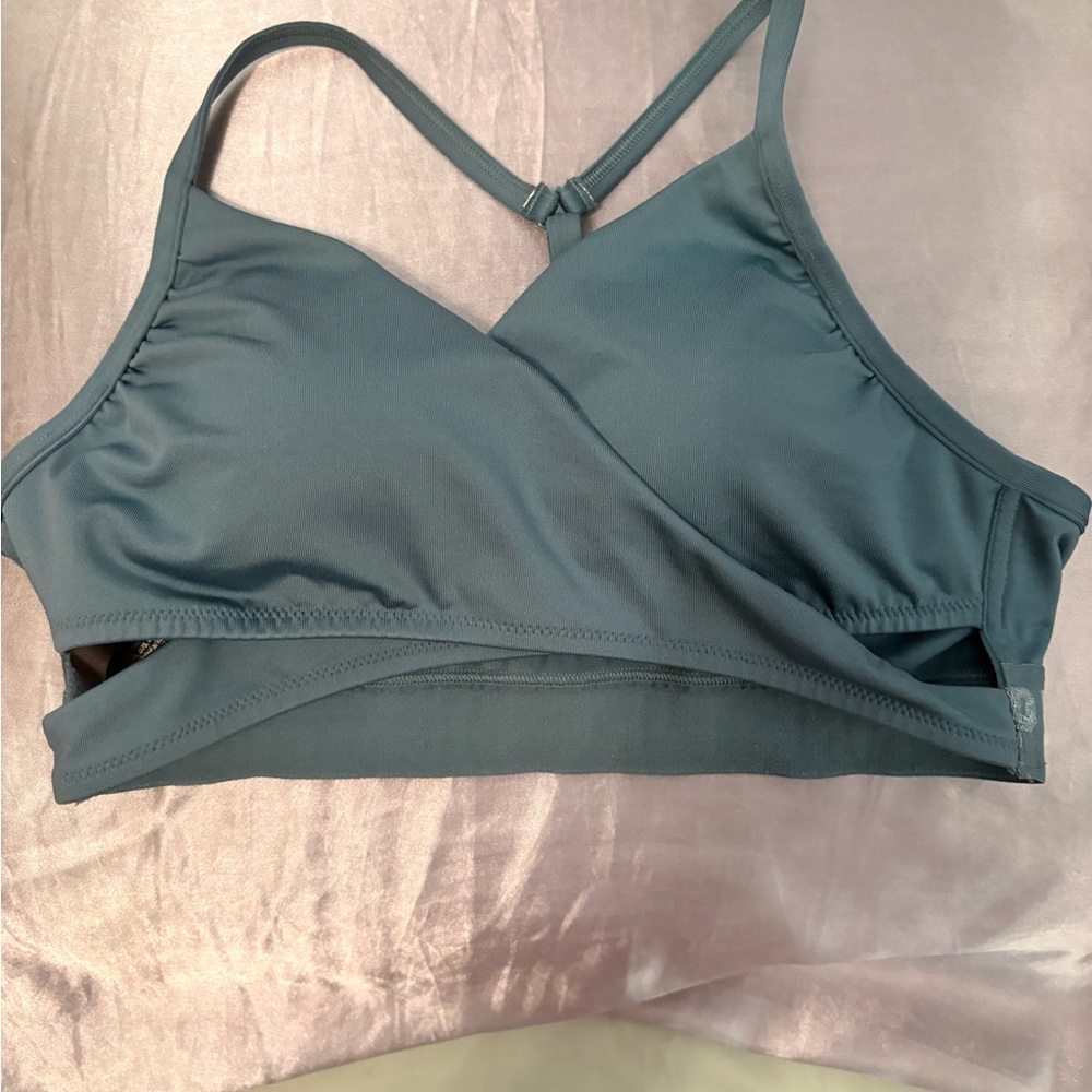 PINK Victoria's Secret Blue Cross-Back Bikini Top